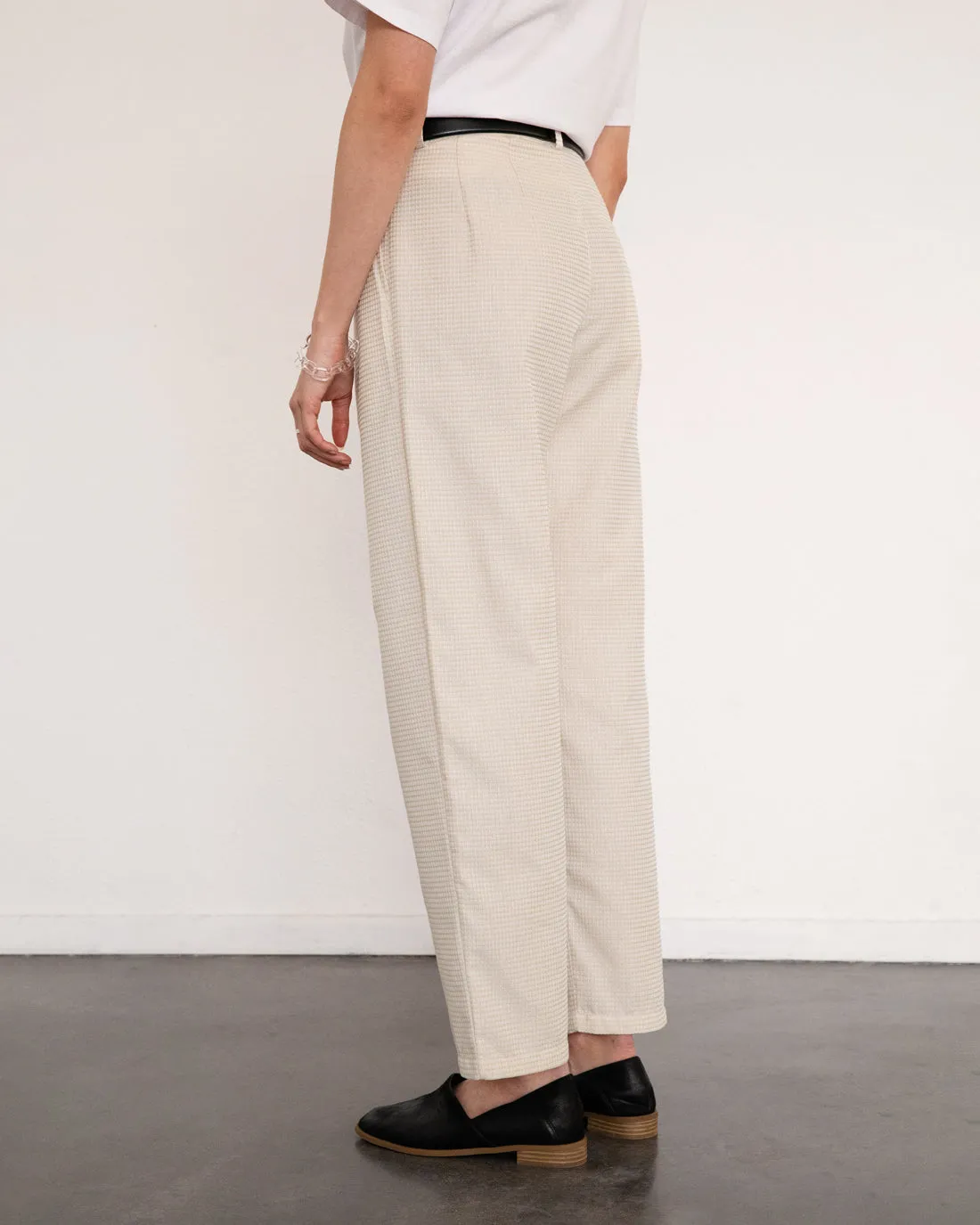 Cropped Pantalone Waffle Sand
