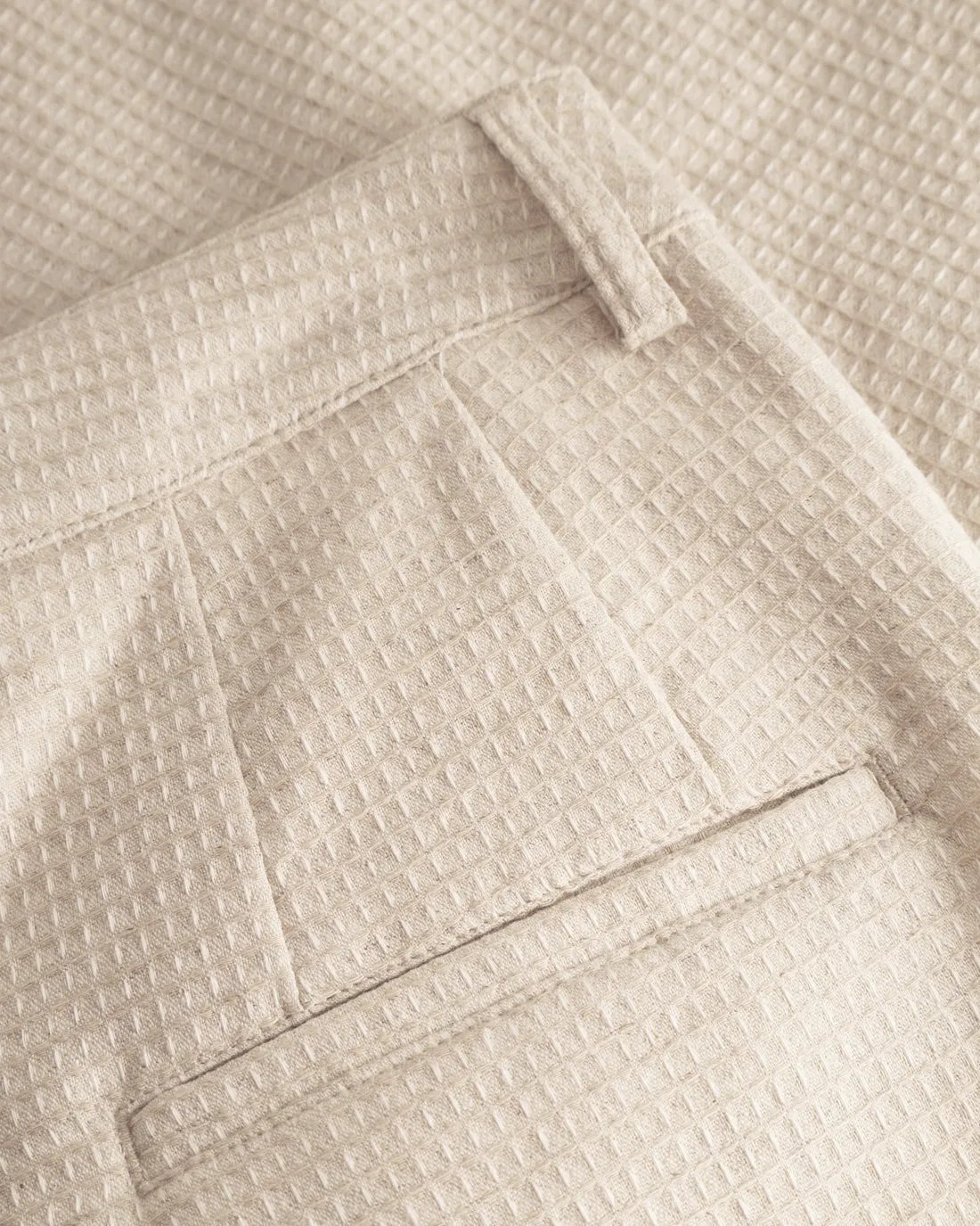 Cropped Pantalone Waffle Sand