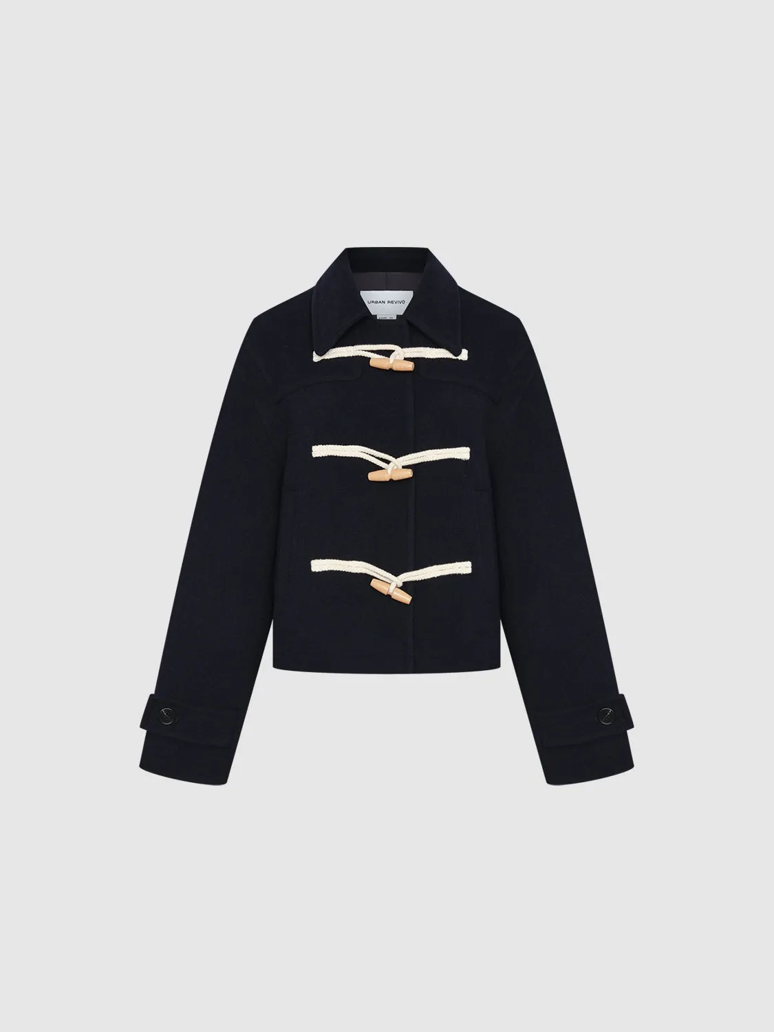 Cropped Toggle Button Loose Jackets