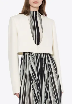 Cropped V-neck Blazer
