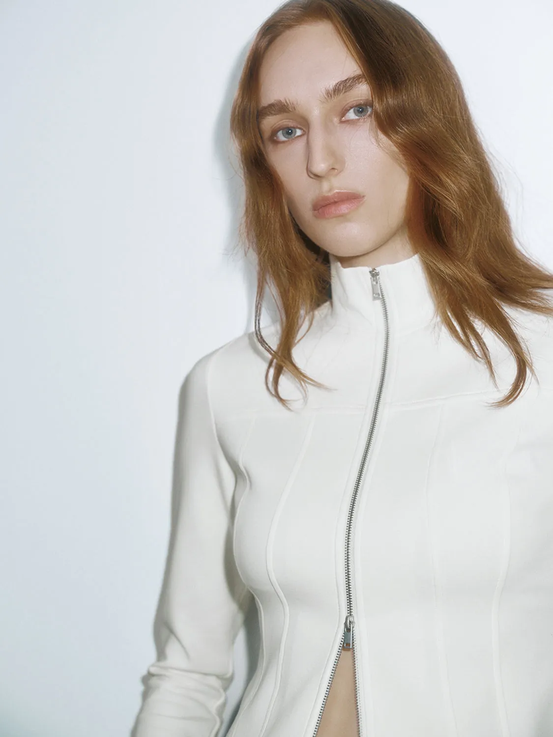 Cropped Zip Up Front Jackets