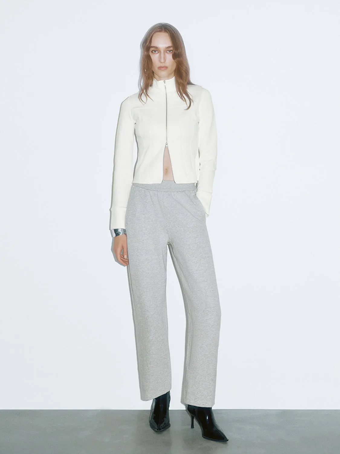 Cropped Zip Up Front Jackets