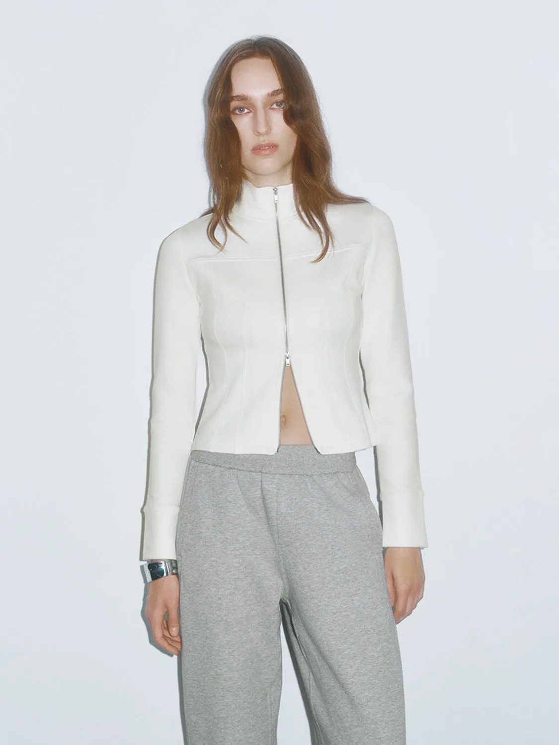 Cropped Zip Up Front Jackets