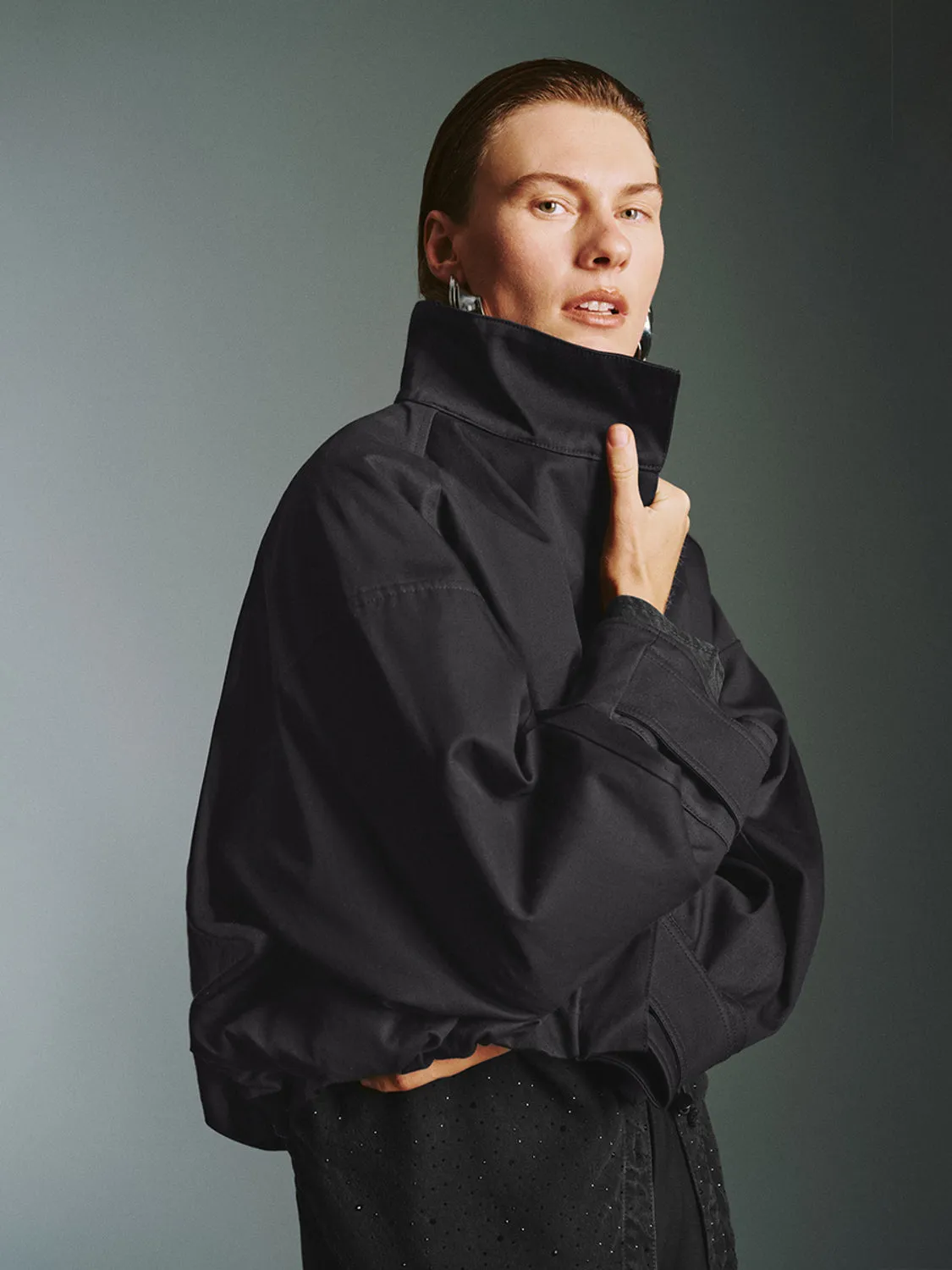 Cropped Zip Up Front Jackets
