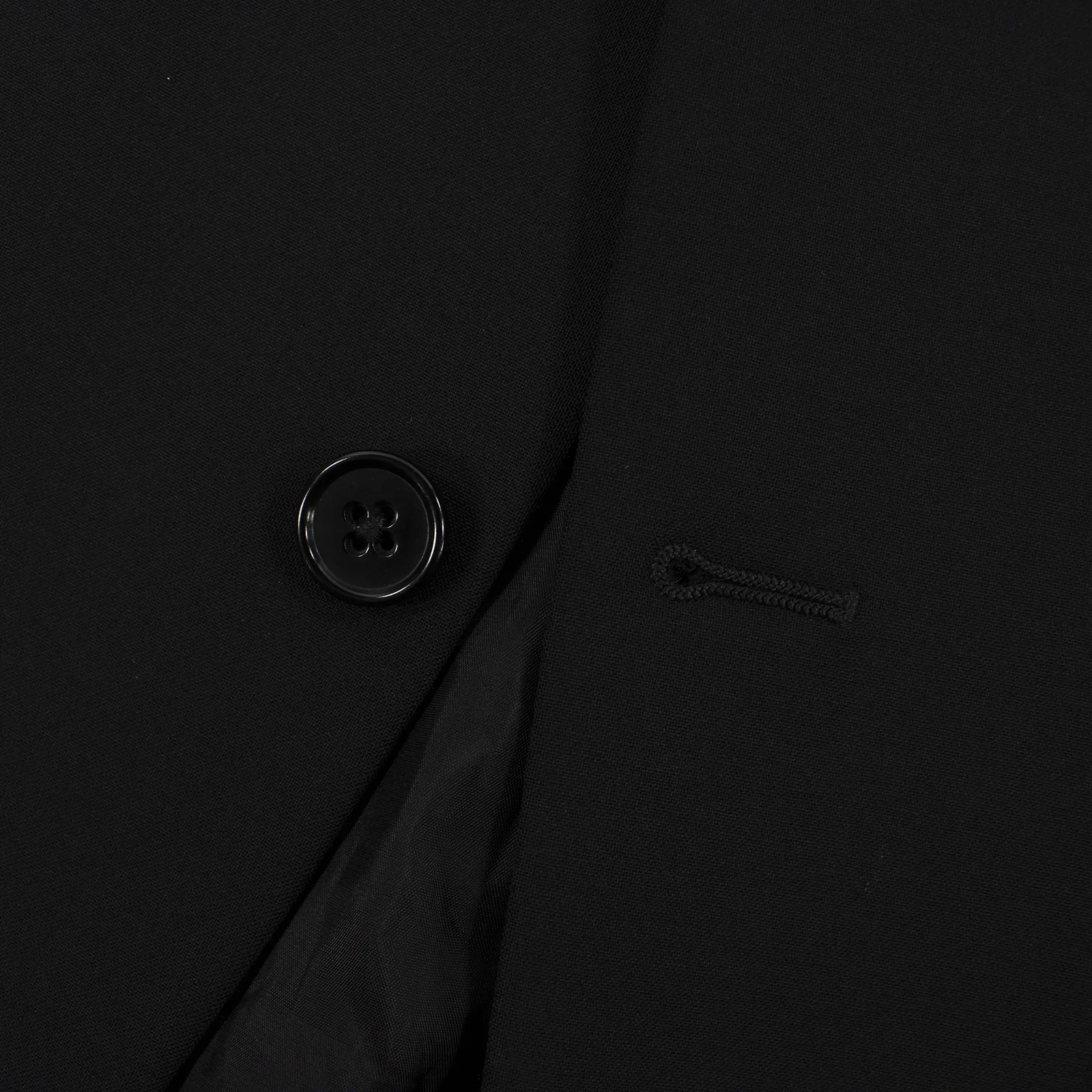 CURRENT Armani Collezioni G Line Black Wool Fresco Flat Front 2Btn Suit 44R