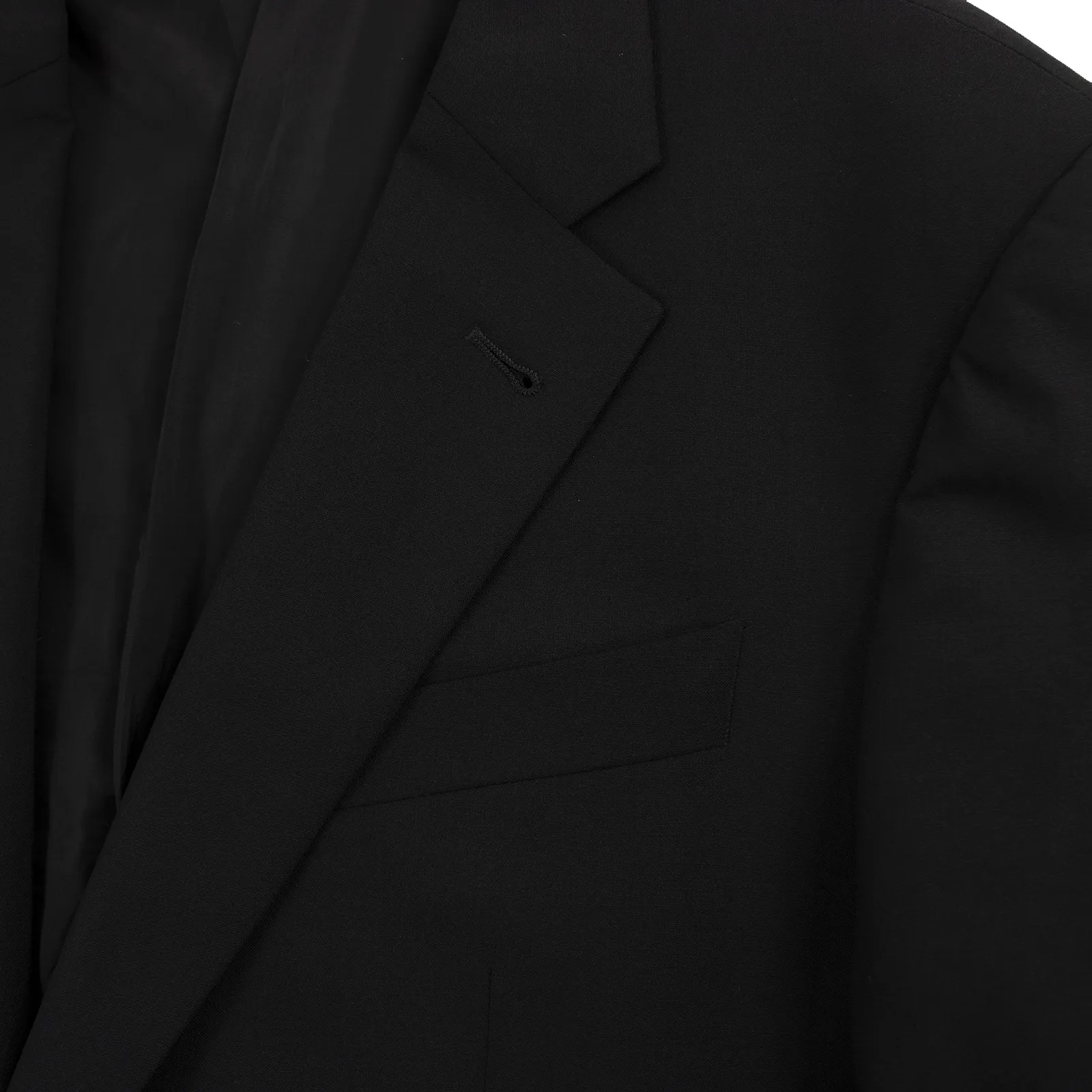 CURRENT Armani Collezioni G Line Black Wool Fresco Flat Front 2Btn Suit 44R