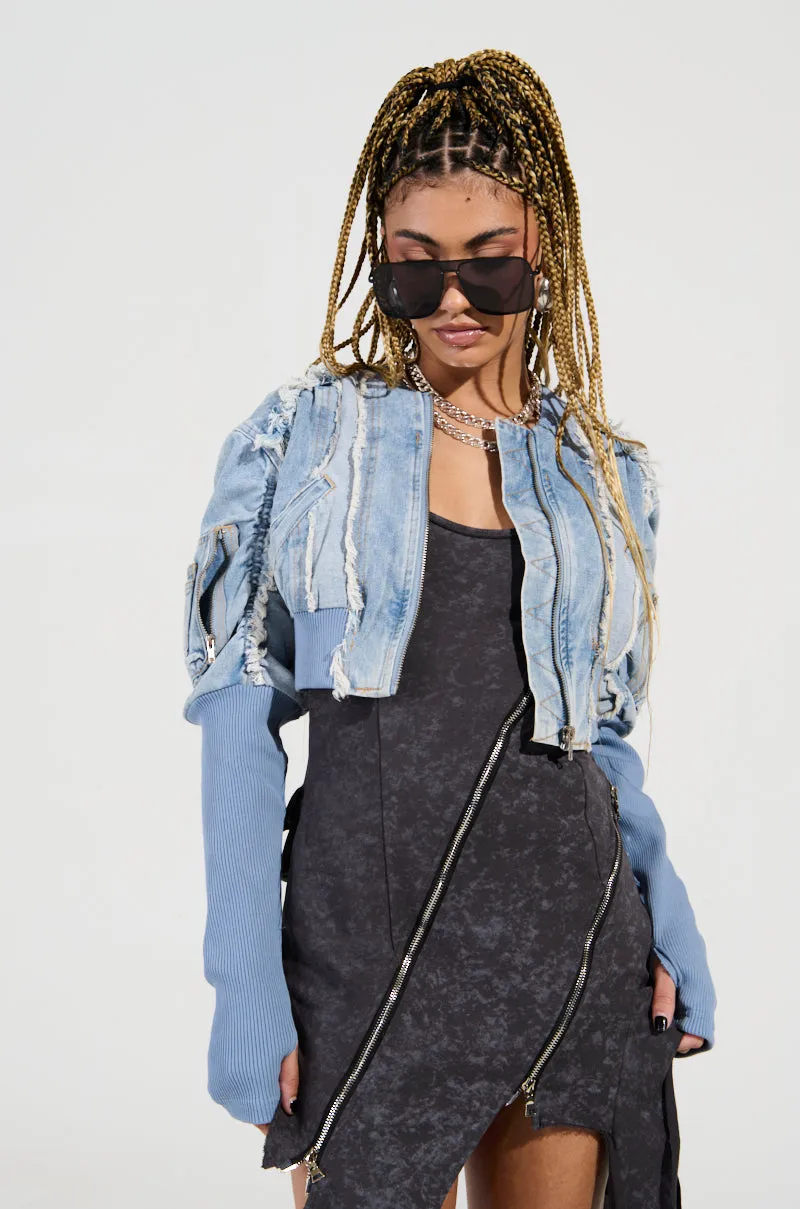 DARE TO BE DENIM CROPPED JACKET
