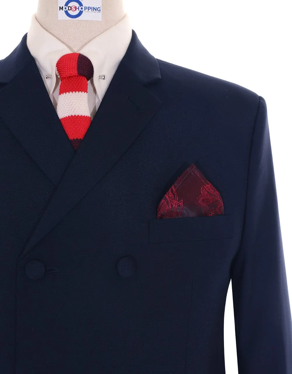 Dark Navy Blue Double Breasted Suit