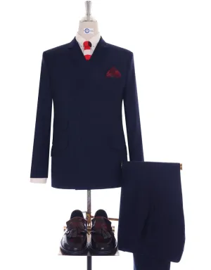 Dark Navy Blue Double Breasted Suit