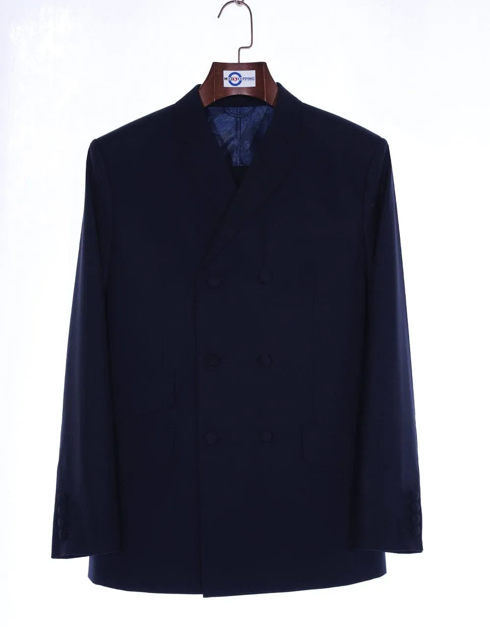 Dark Navy Blue Double Breasted Suit