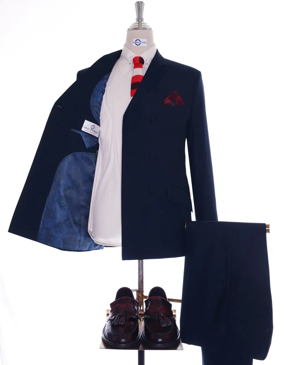 Dark Navy Blue Double Breasted Suit