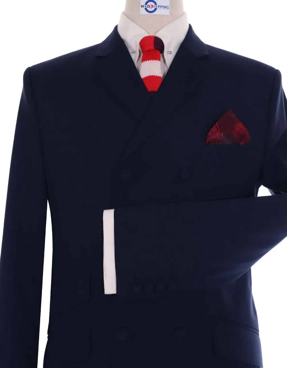 Dark Navy Blue Double Breasted Suit