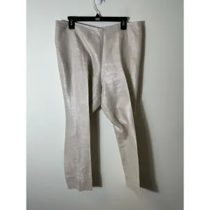 David Maison Gold Shimmery Linen Cropped Pants Sz 38" Waist