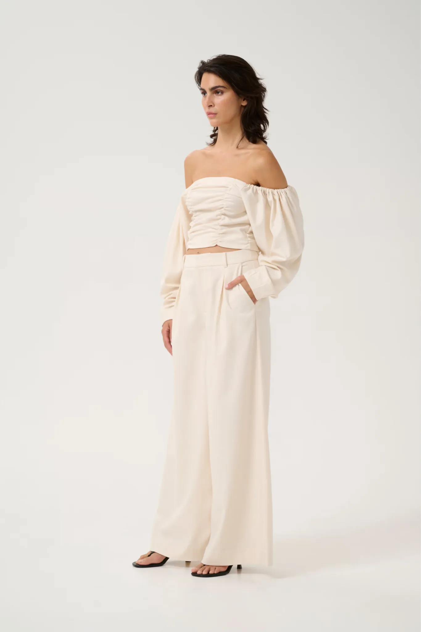 DECIA HW PANTS - OFF WHITE MELANGE