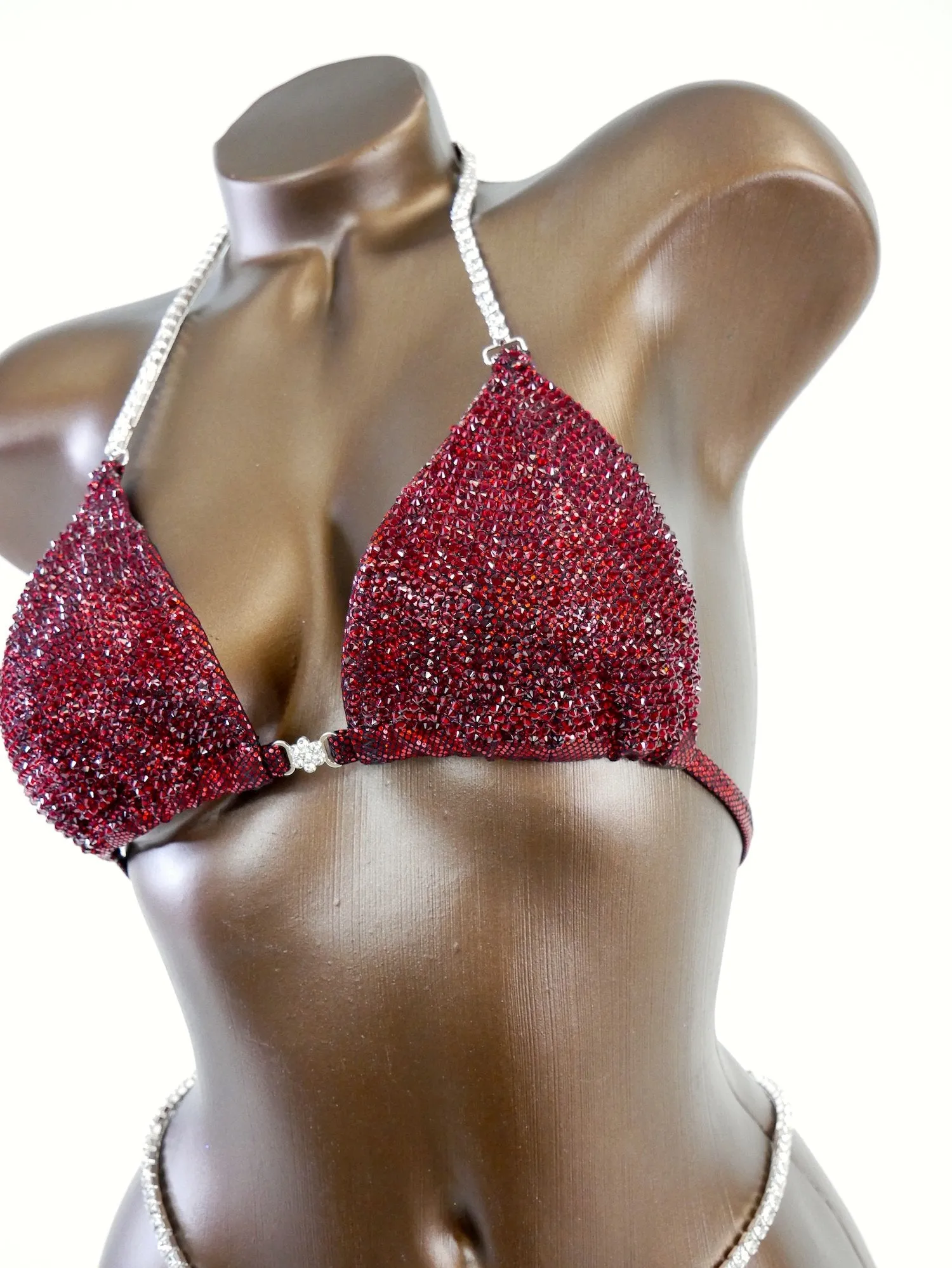Deep Red Scattered Bikini Suit