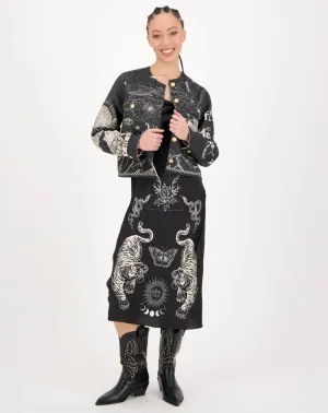 Della Colarless Cropped Jacket - Magic