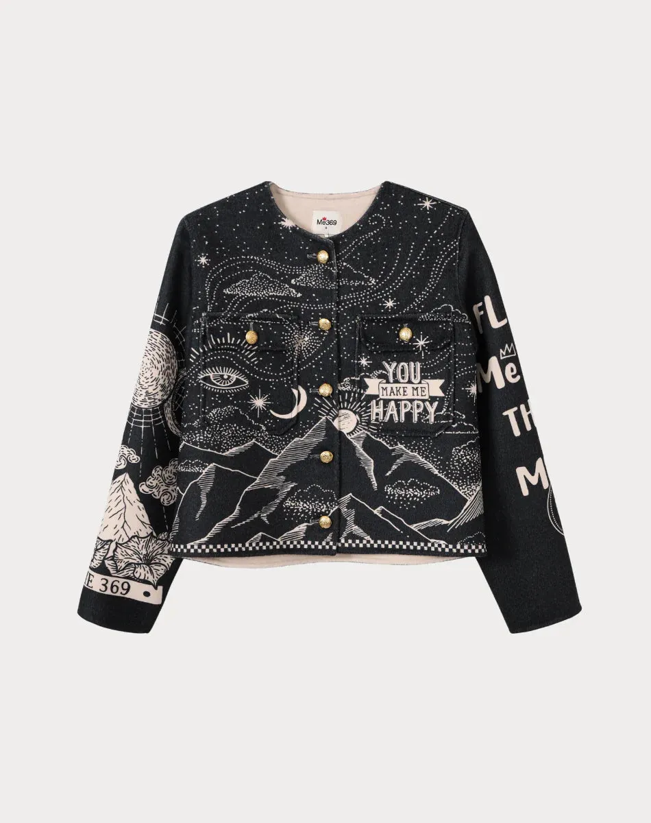 Della Colarless Cropped Jacket - Magic