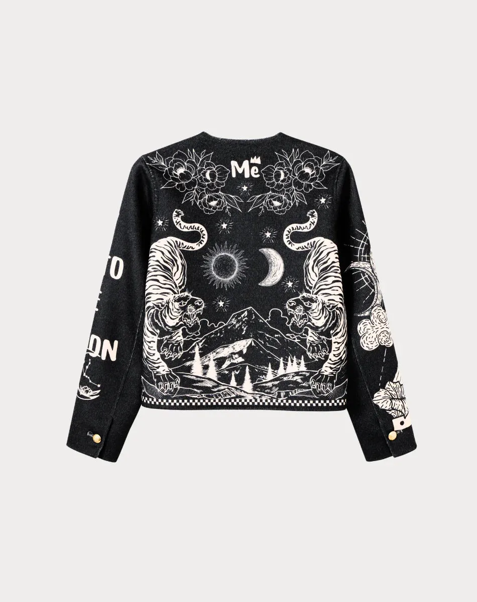 Della Colarless Cropped Jacket - Magic