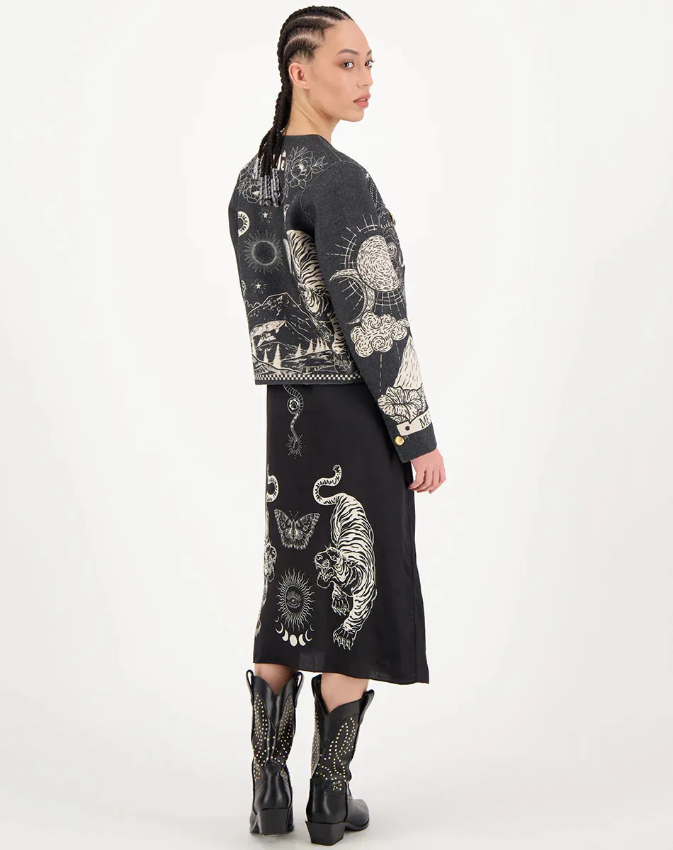 Della Colarless Cropped Jacket - Magic