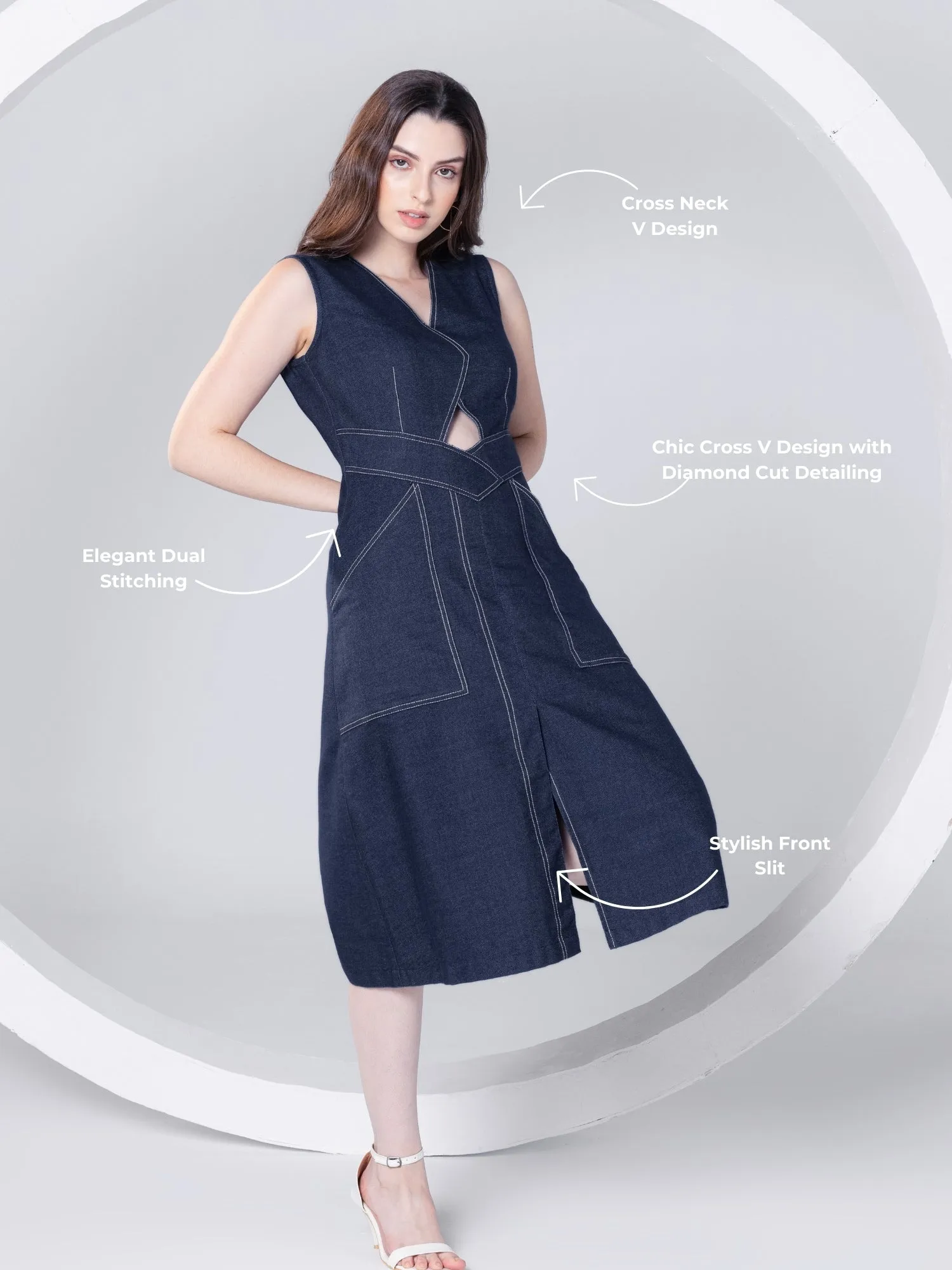 Denim Chic Midi Dress