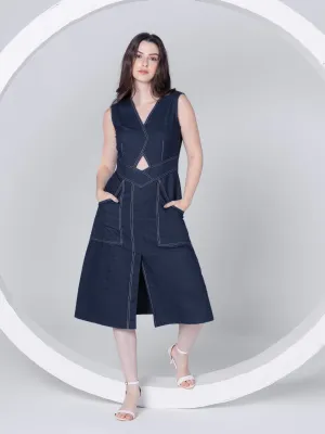 Denim Chic Midi Dress