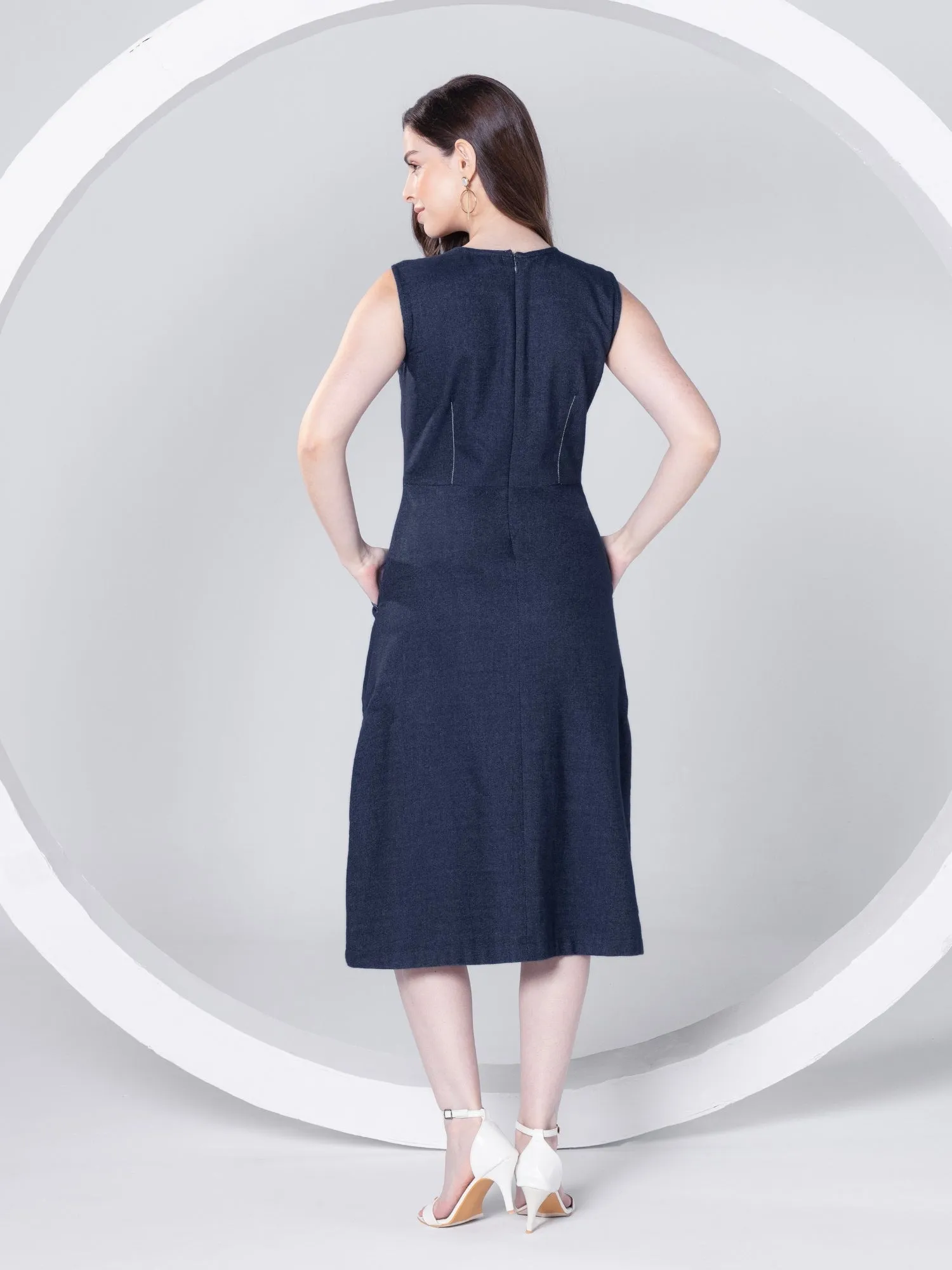 Denim Chic Midi Dress