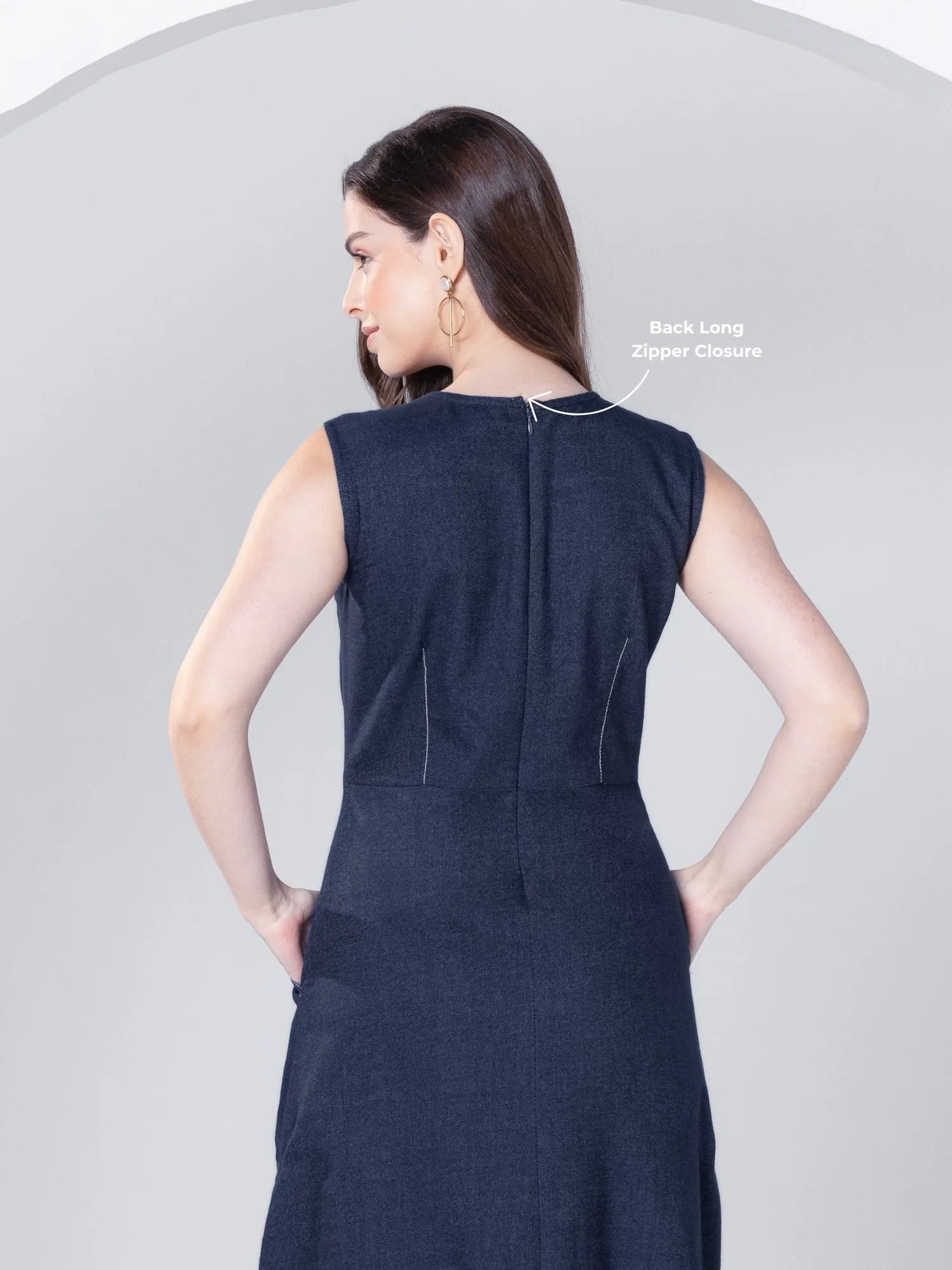 Denim Chic Midi Dress