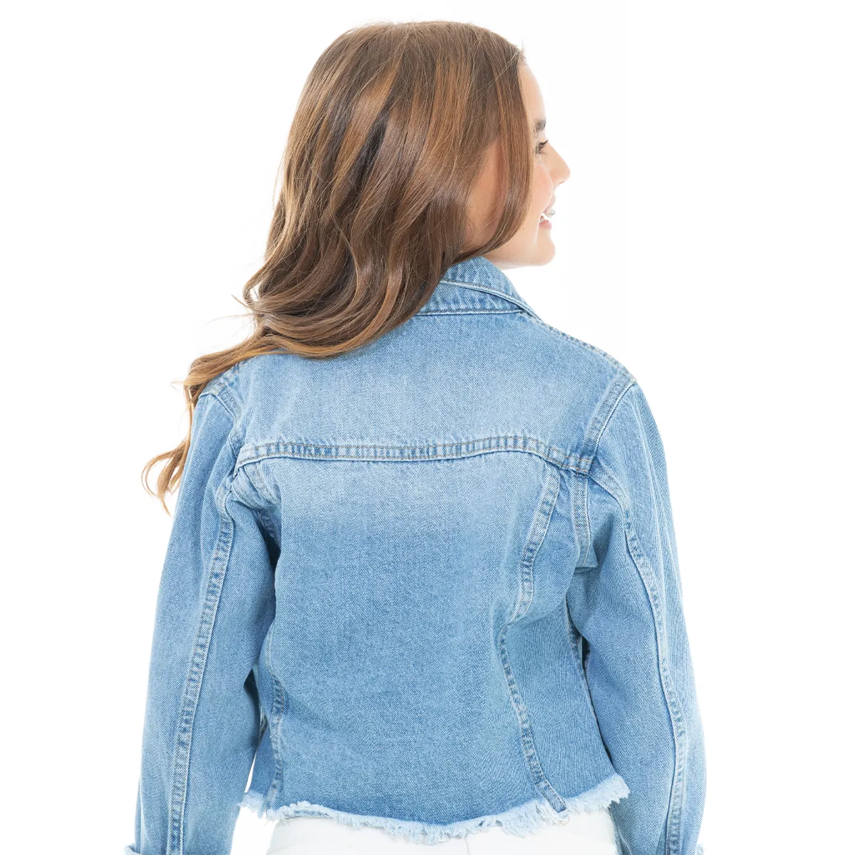 DENIM JACKET FOR GIRLS WITH PINS