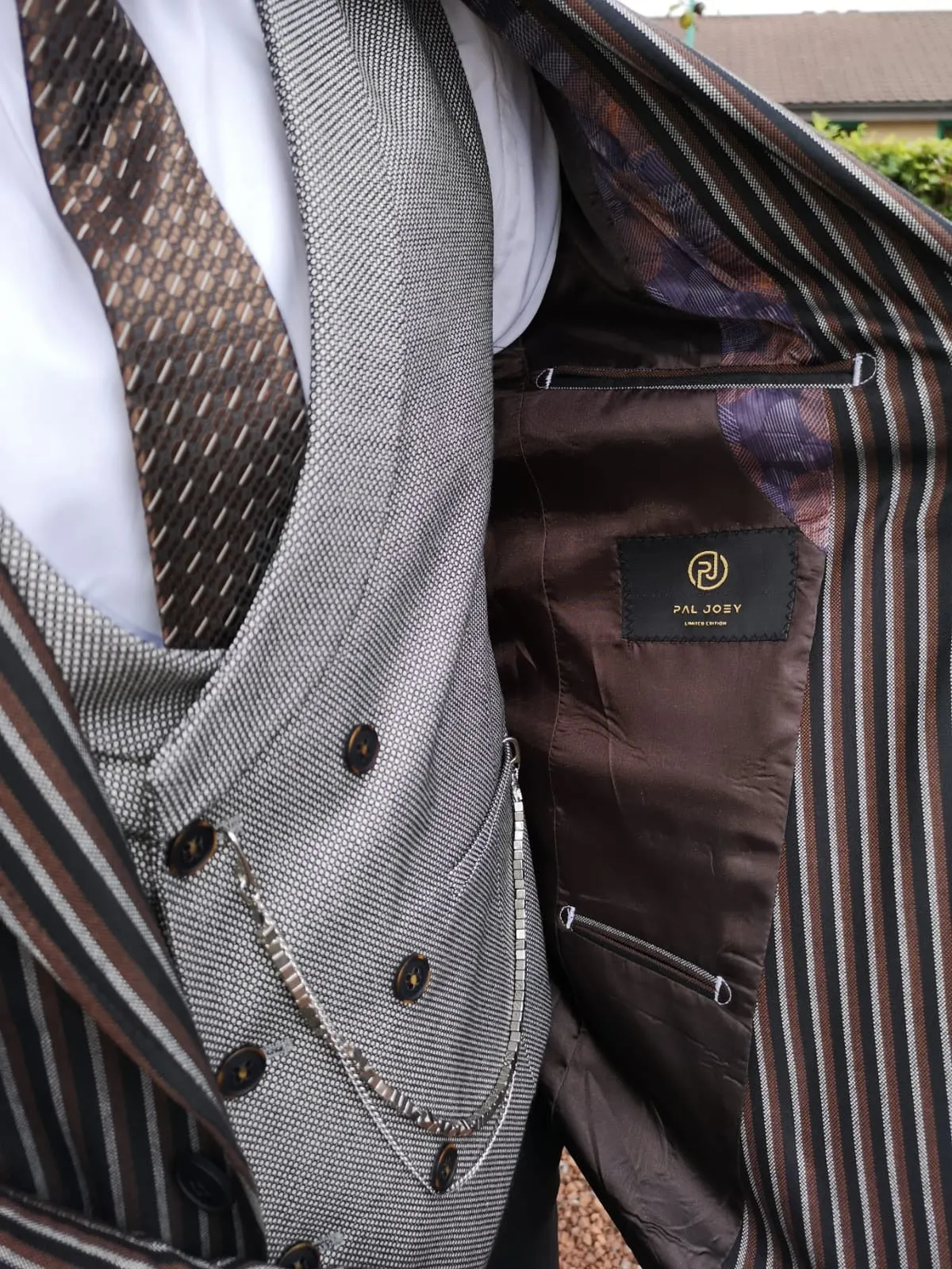Denver - Black/Grey/Brown 3 Piece Suit
