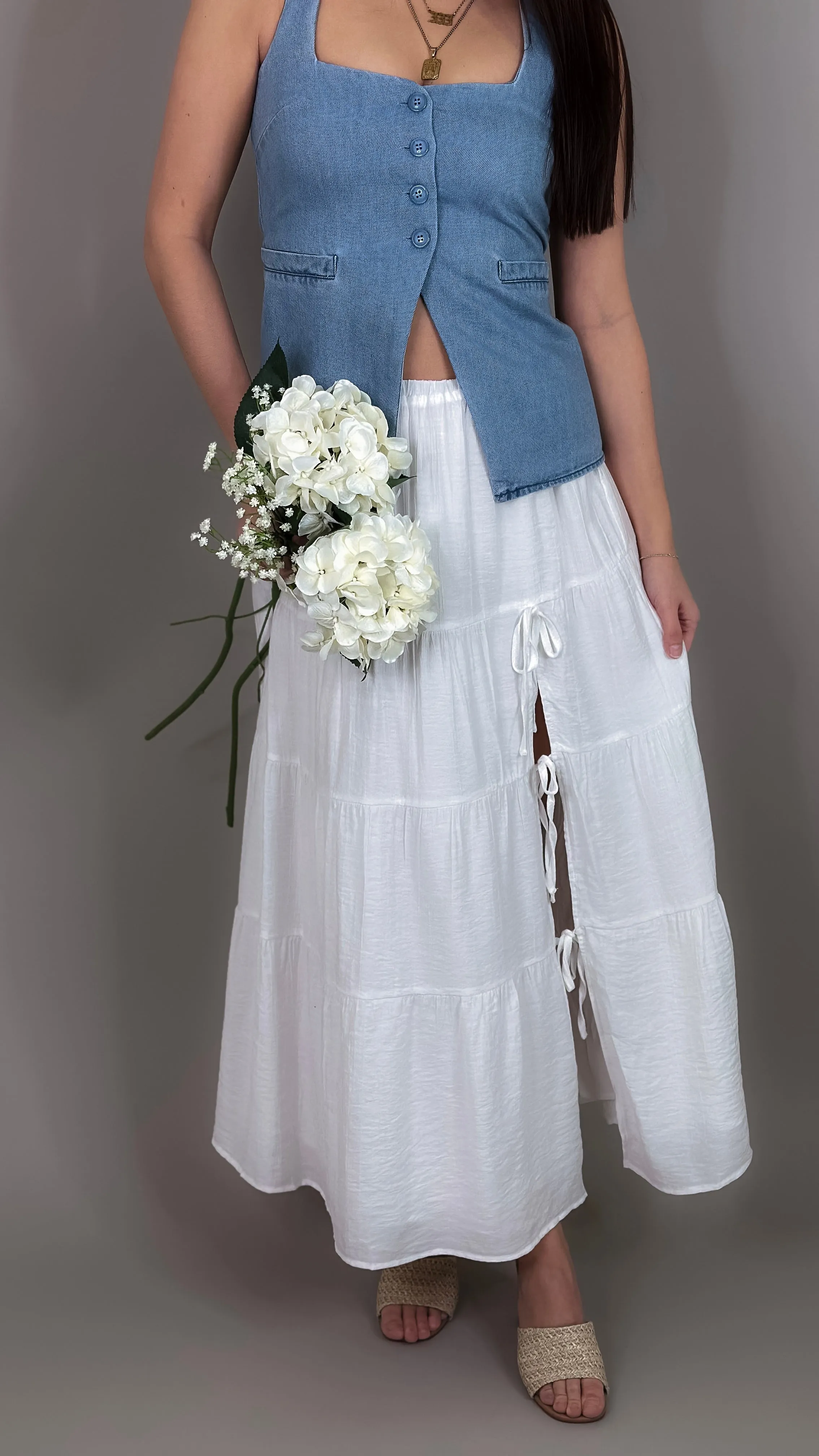 Devin White Midi Skirt