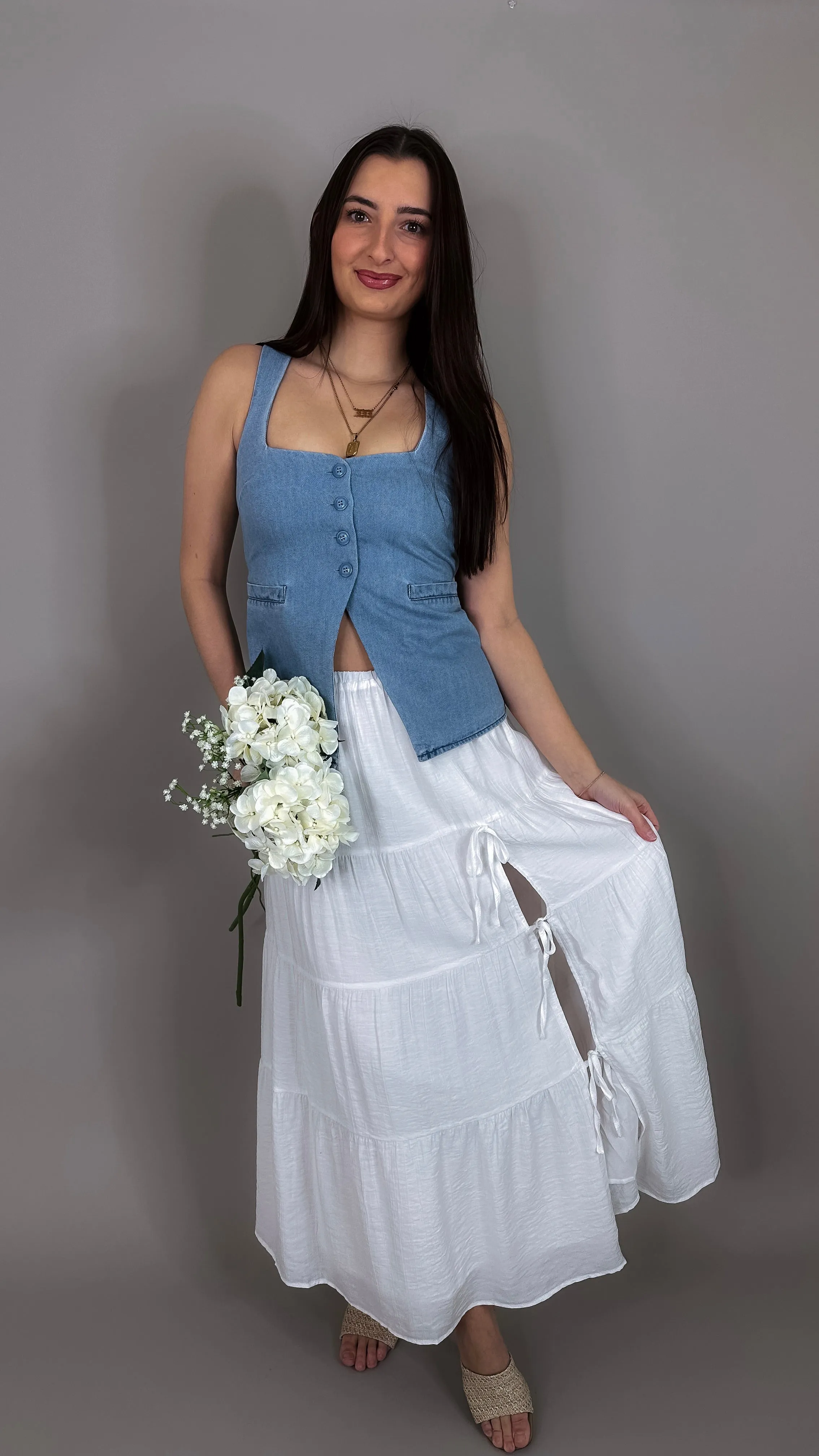 Devin White Midi Skirt