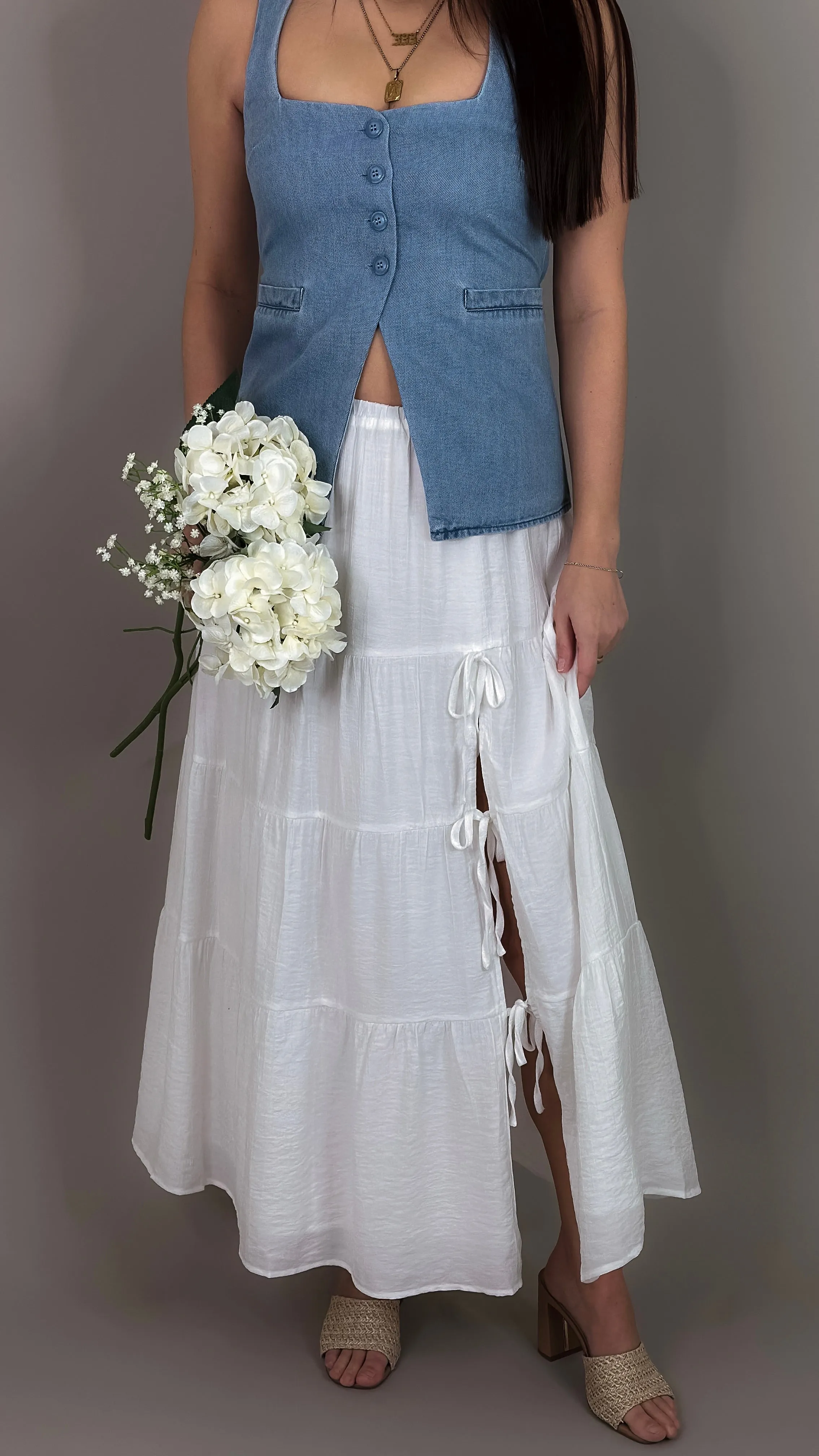 Devin White Midi Skirt