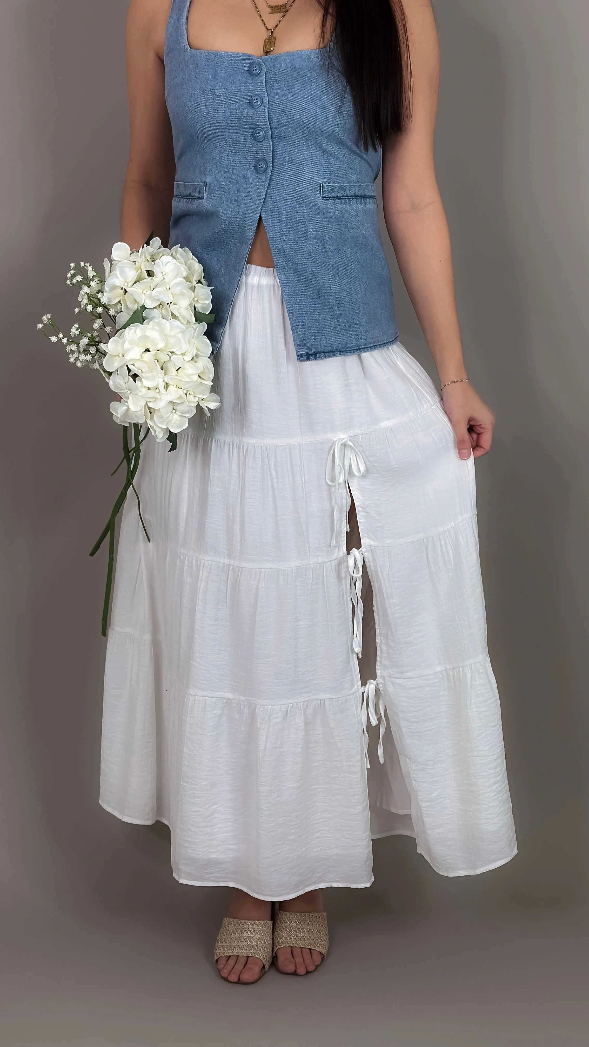 Devin White Midi Skirt