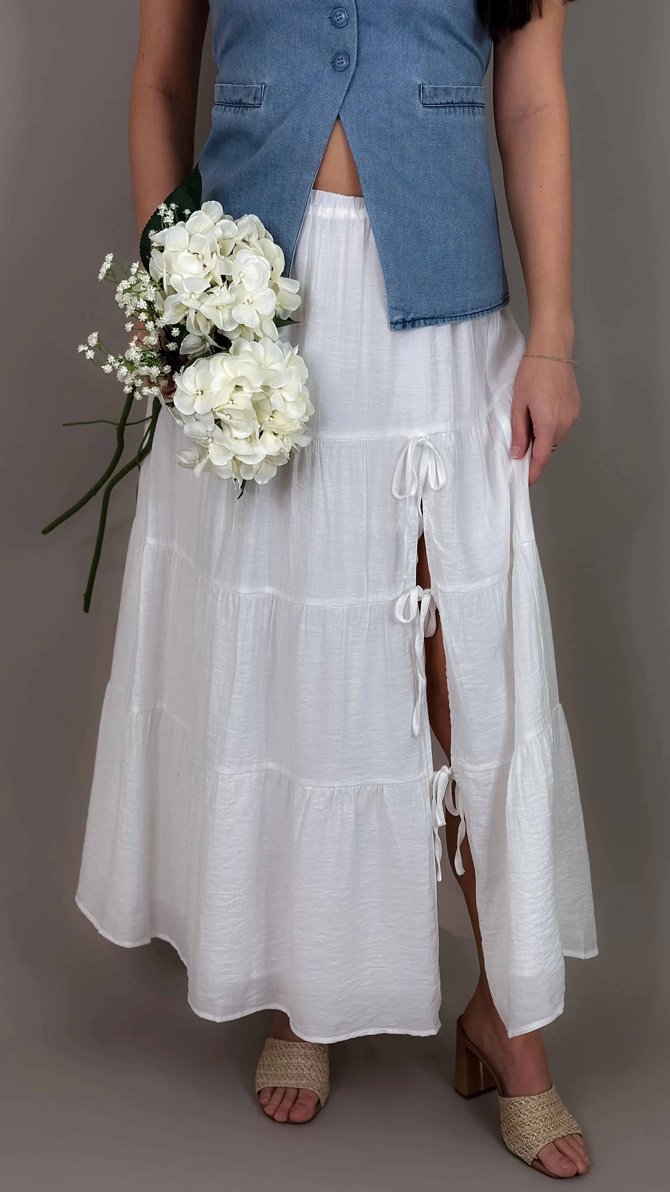 Devin White Midi Skirt