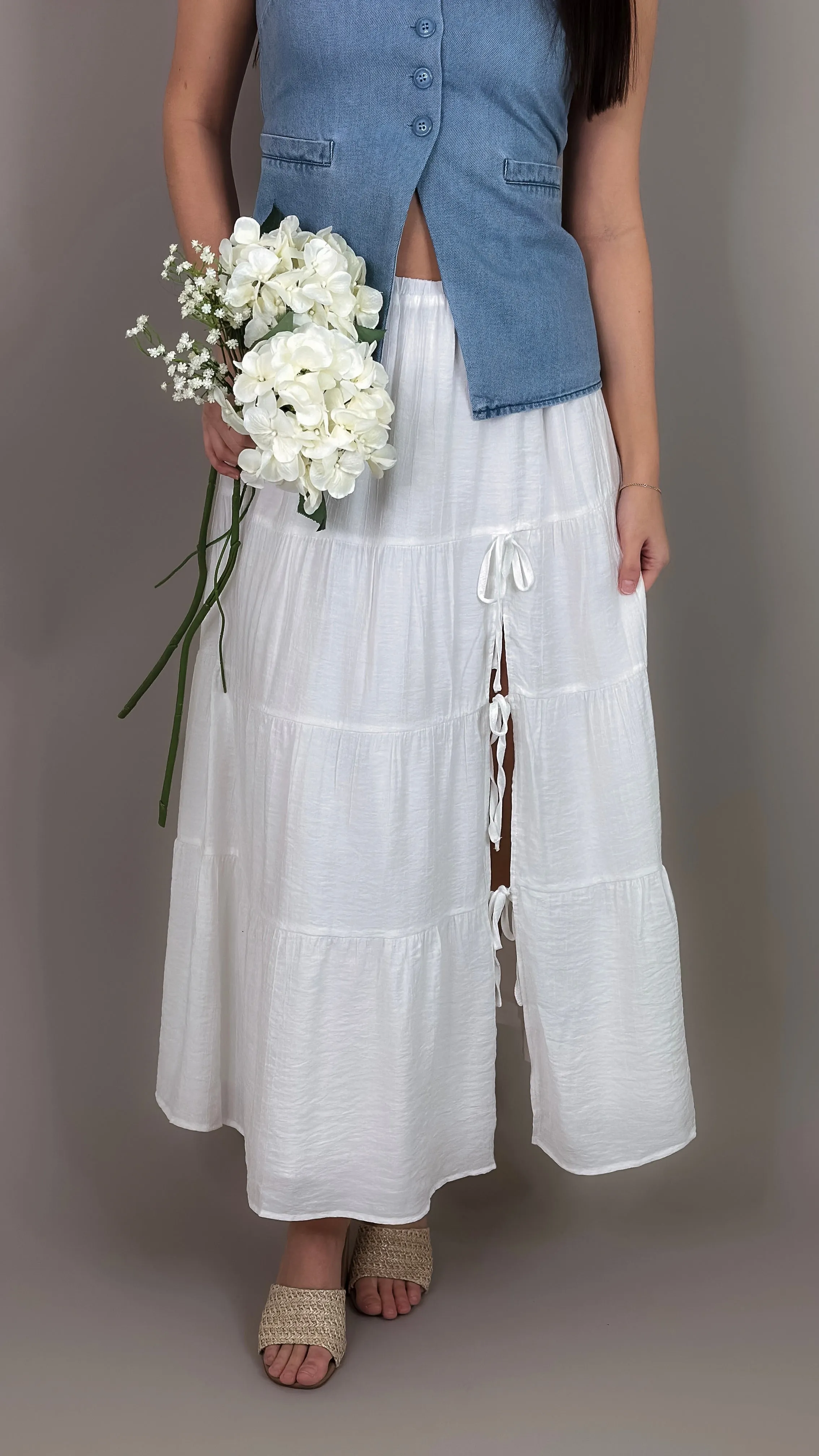 Devin White Midi Skirt