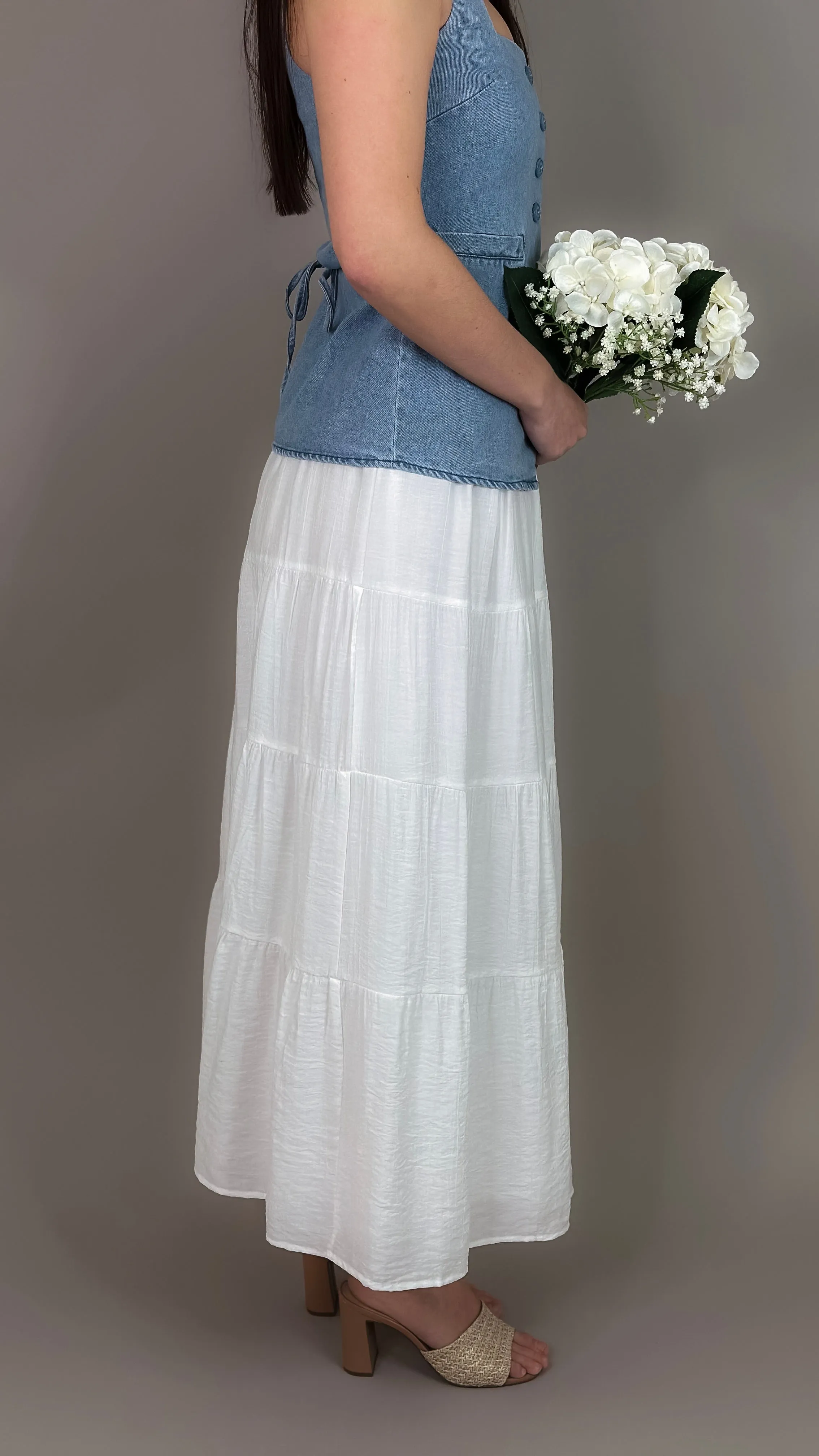 Devin White Midi Skirt