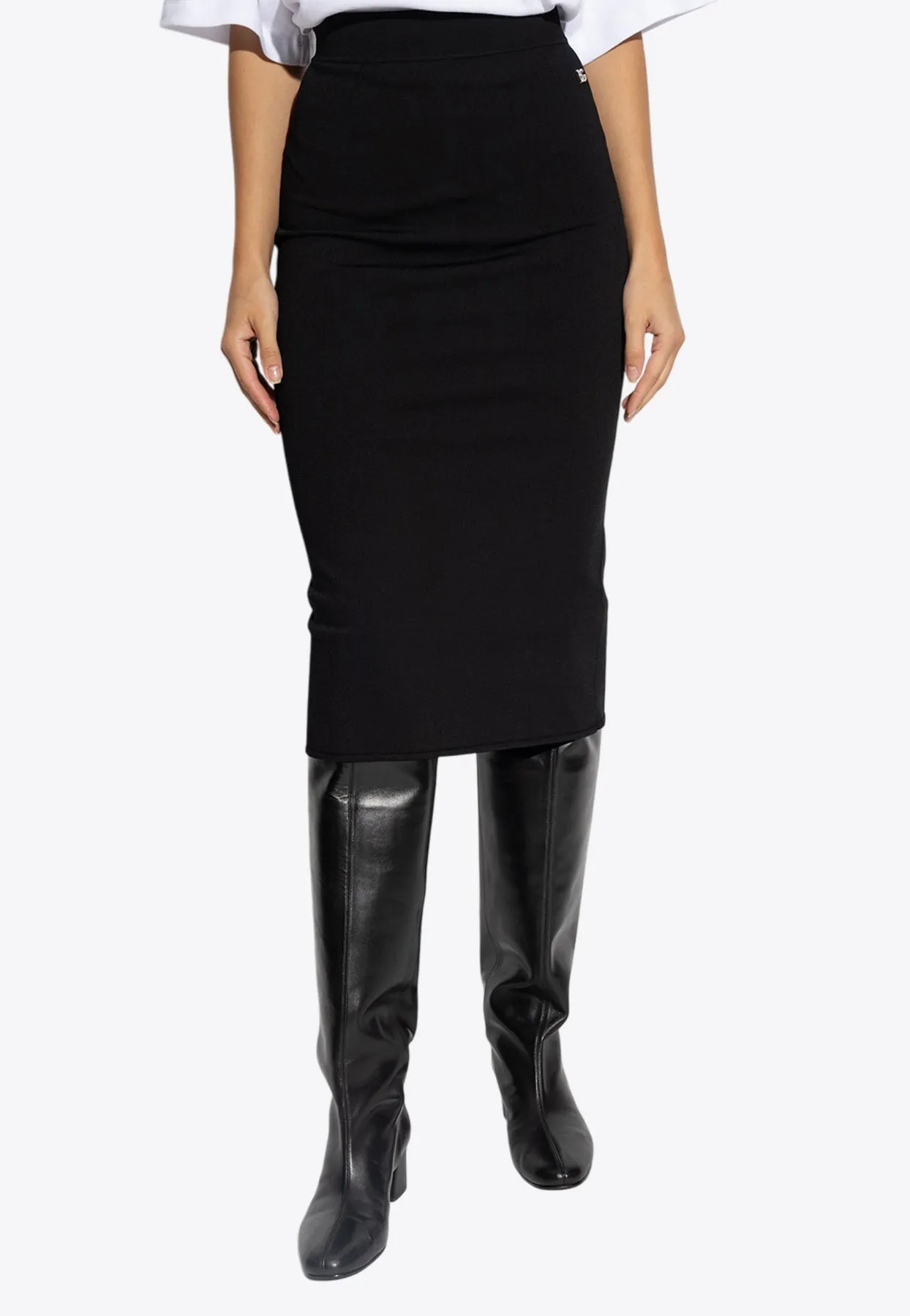 DG Logo Midi Pencil Skirt