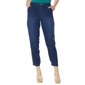 DG2 by Diane Gilman Women's Elastic Waist Cropped Soft Pants