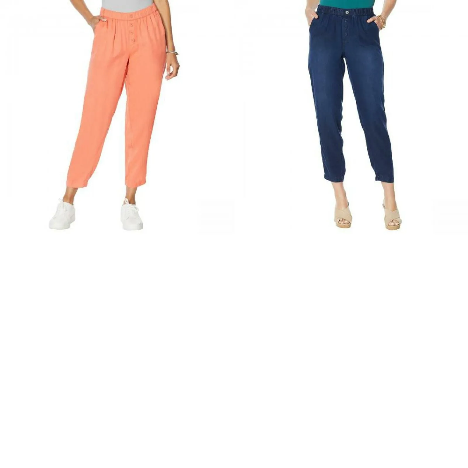 DG2 by Diane Gilman Women's Elastic Waist Cropped Soft Pants