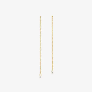 Diamond Drop Earrings 18KY | E4001W
