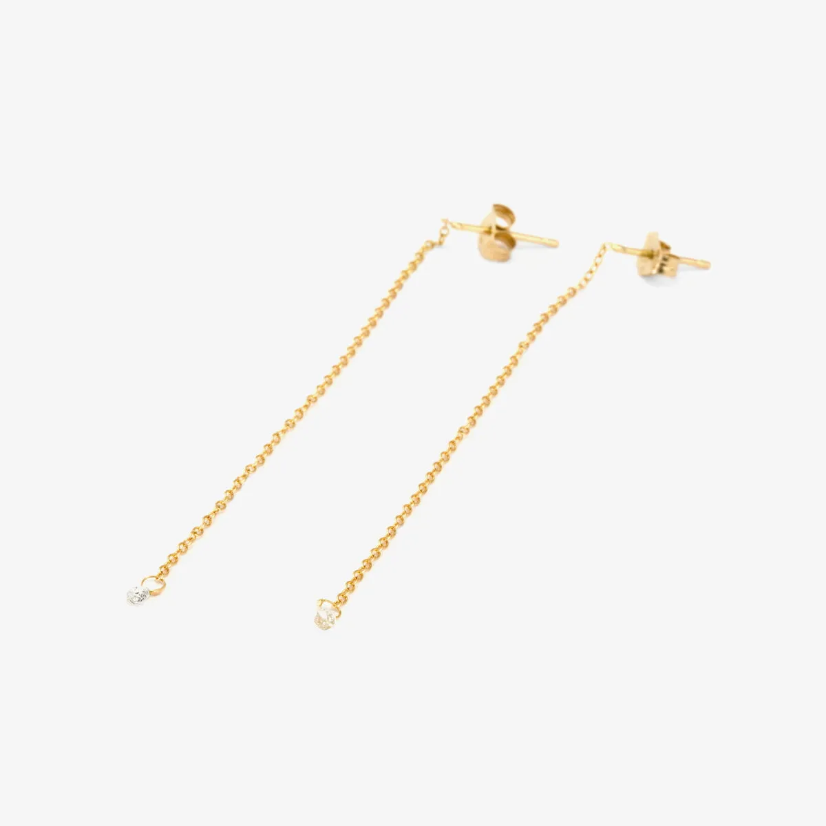 Diamond Drop Earrings 18KY | E4001W