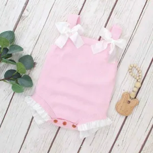 Double Bow Baby Romper