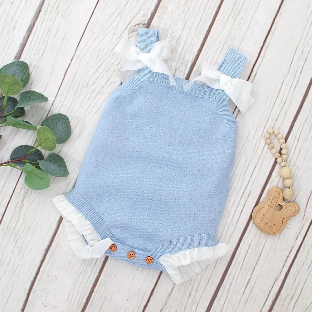 Double Bow Baby Romper