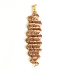 Double Drawn #27 Medium Blonde Loose Deep Wave Bulk Human Hair for Braiding