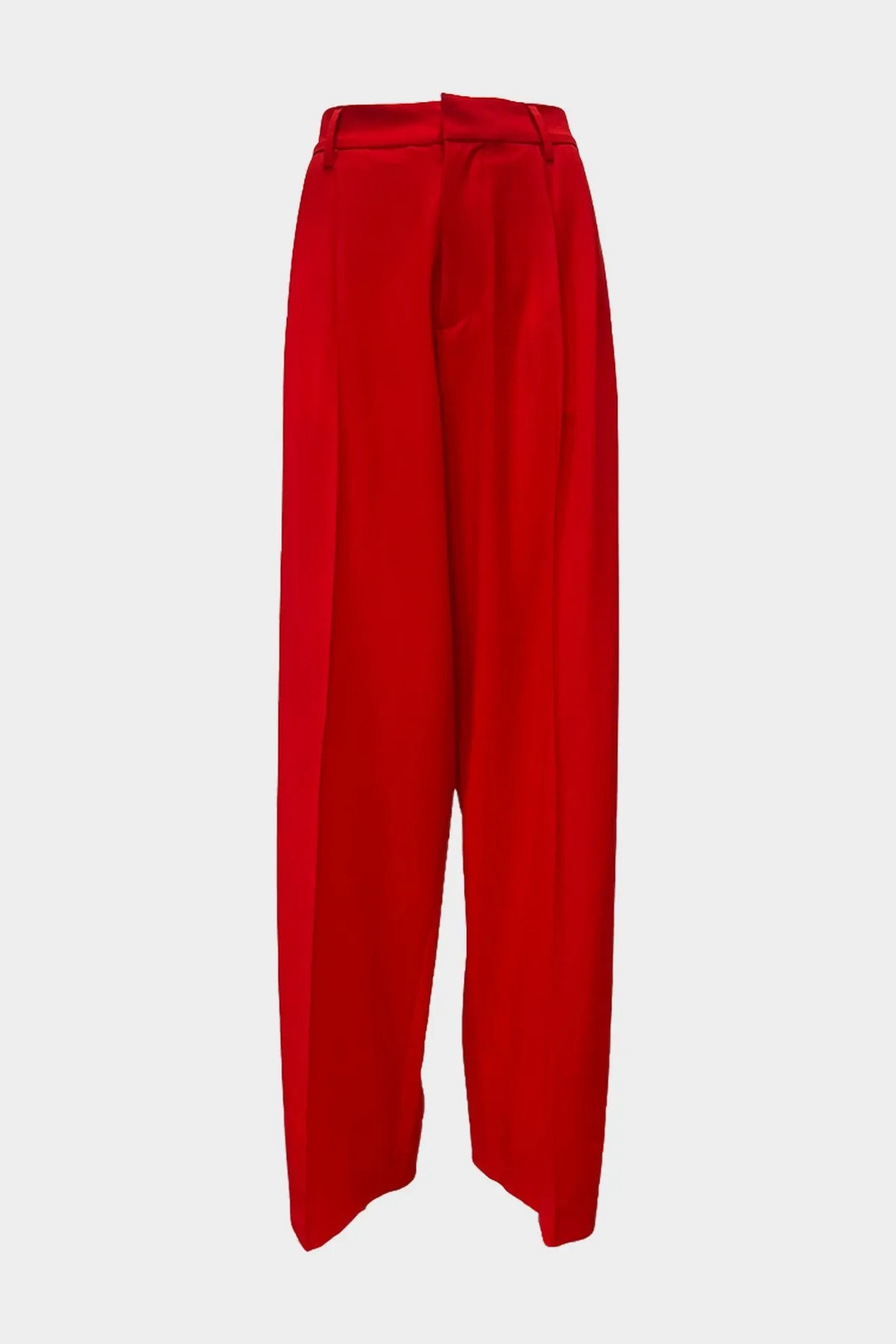 Double Twisted Light Wool Pants in Red