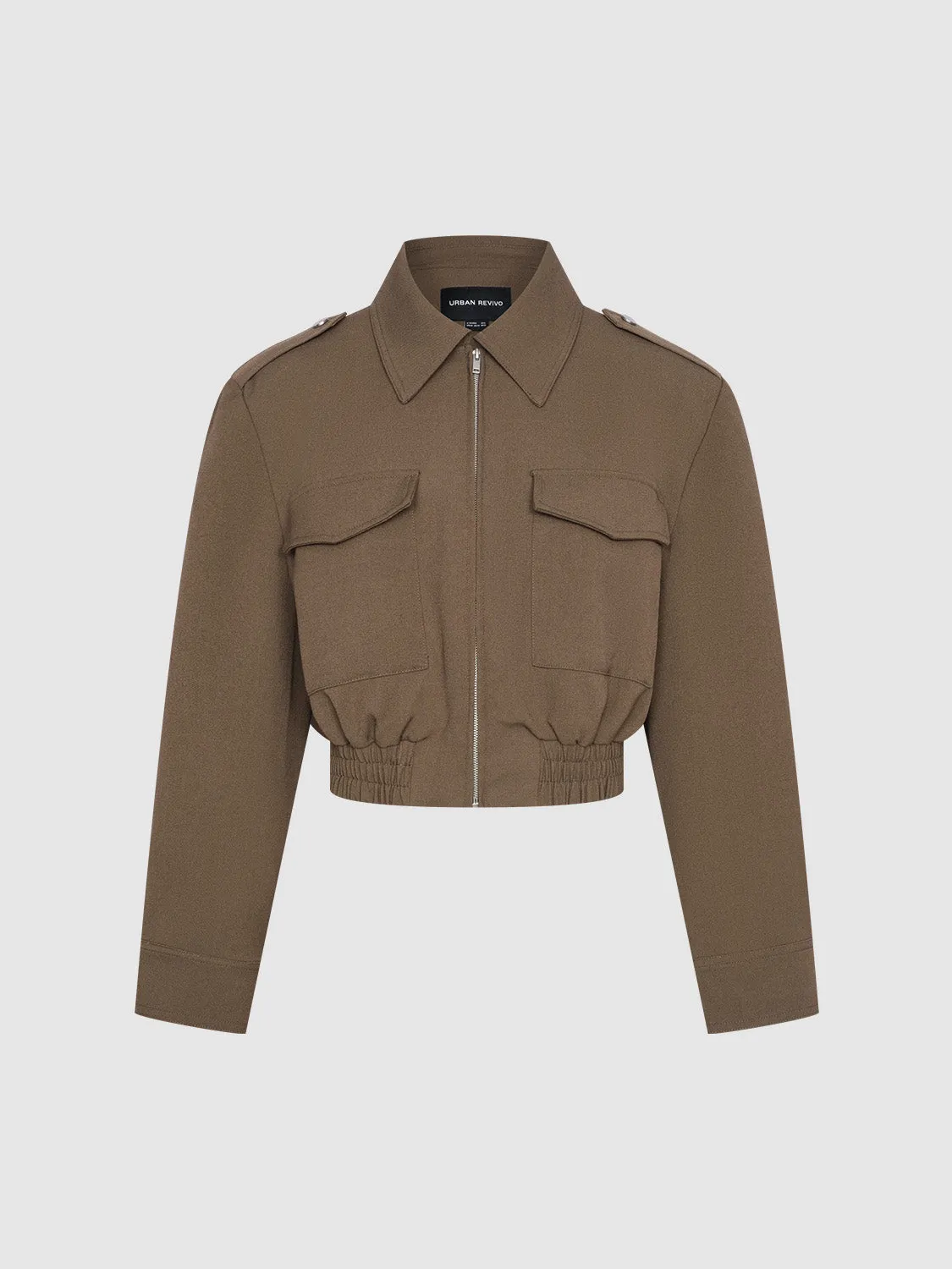 Drawstring Hem Cropped Jackets