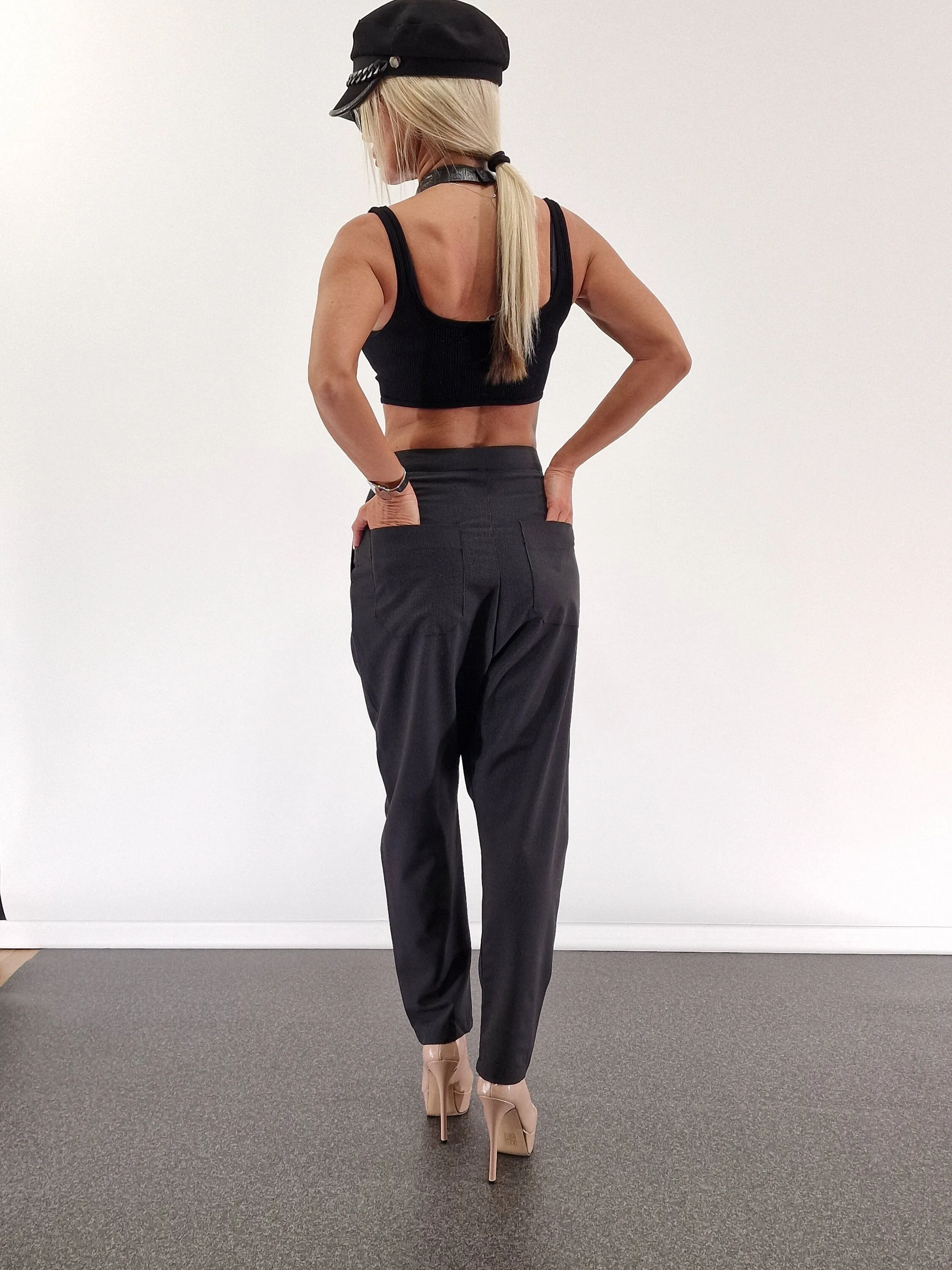 Drop Crotch Pants, Baggy Pants, Harem Pants, Trapped Pants, Extravagant Black Trousers, Avant-garde Pants, Gothic Pants, Striped Pants
