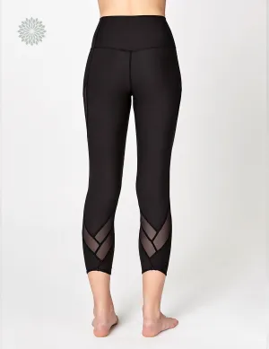 easyoga LA-VEDA Groovin' Mesh Cropped Tights - L1 Black