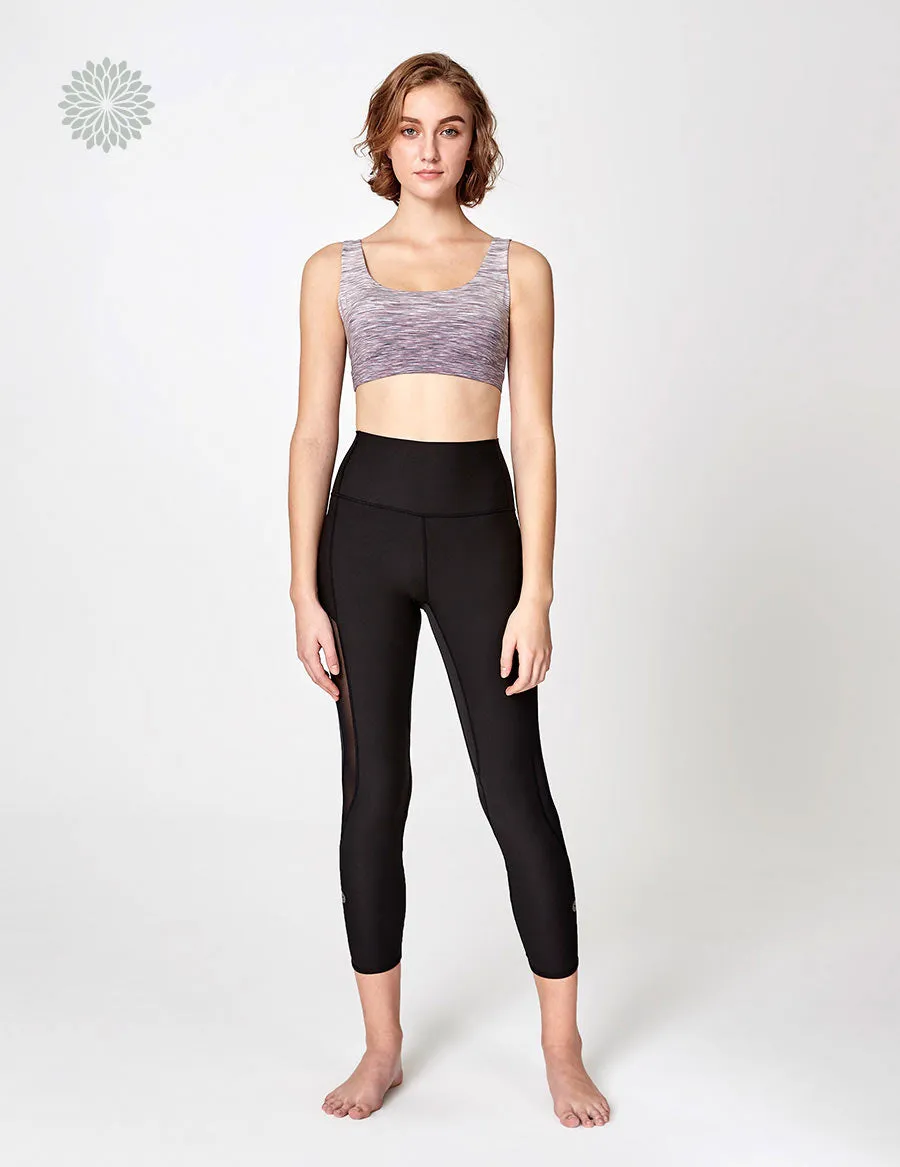 easyoga LA-VEDA Groovin' Mesh Cropped Tights - L1 Black