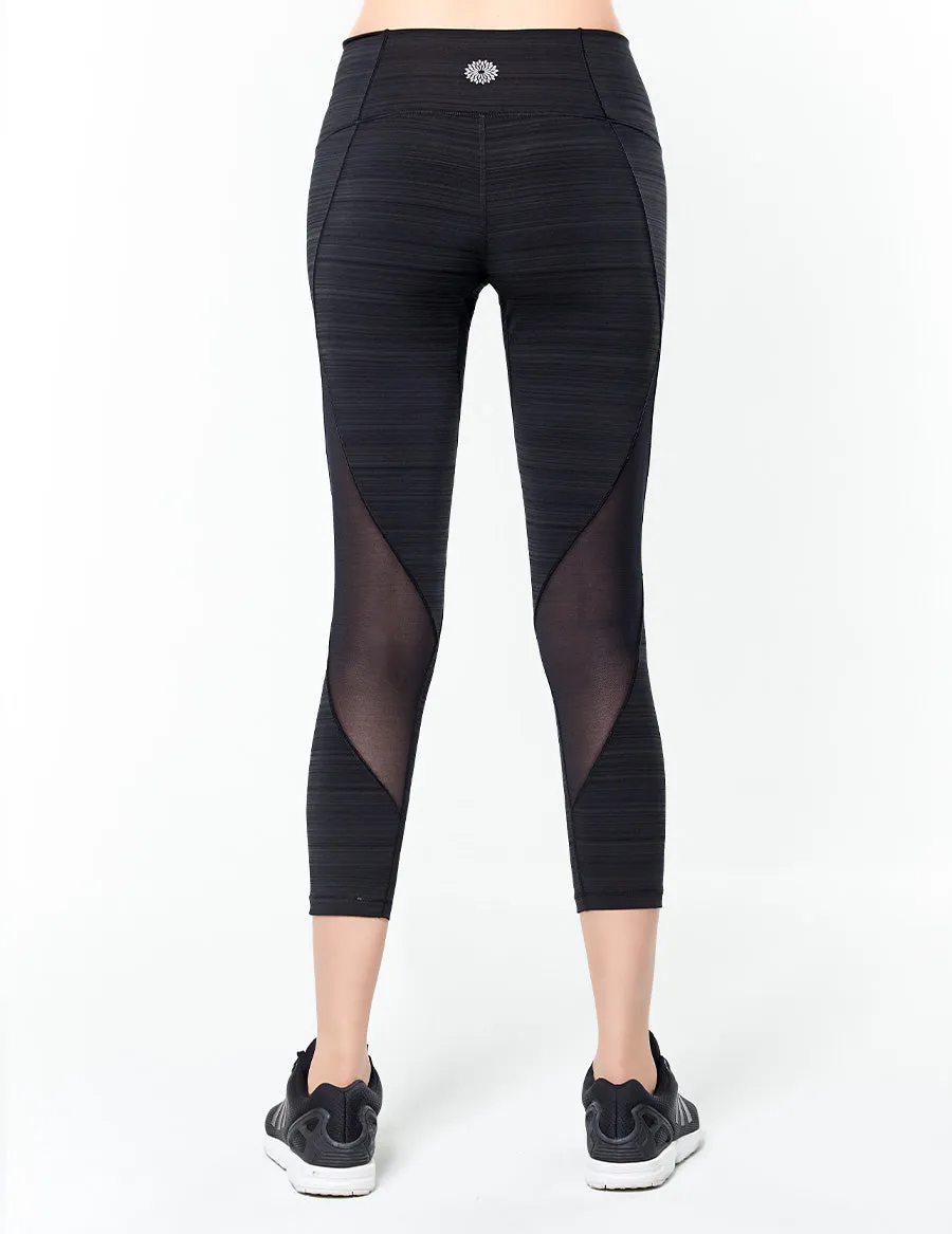 easyoga LESPIRO Move Up Cropped Tights1 - D50 Black Gray Stripe